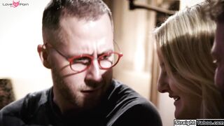 Teens Uncomfortable Encounters - Creepy Neighbor Peeks At Young Blonde