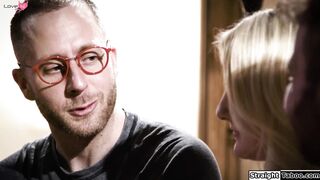 Teens Uncomfortable Encounters - Creepy Neighbor Peeks At Young Blonde