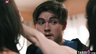 Step-Mom's Share Their Stepson In A Wild Threesome