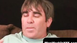 Men Work It Out! Big Dick Stud Fucks Himself To Orgasm After Intimate Interview