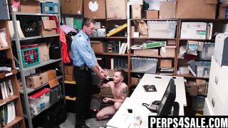 Ink-Splattered Anal Thief Gets Ass Fucked Hard By Hunk Cop