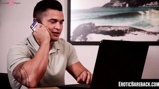 Calvin And Christian Get Double-Penetrated By Hunk Jordon Boss