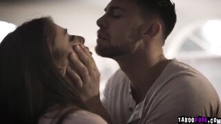 Pervy stepbrother pummeling stepsister Gia Derza from below
