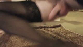 Anal toy practice.