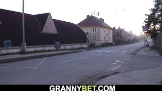 unshaved 80 years older blonde picked up for huge dick ride