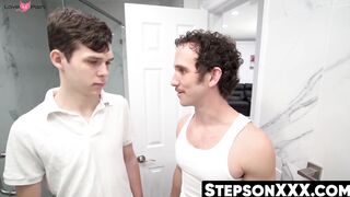 Petite Twinks Step-Dad's Thick Dick Wrecks Him In Raw POV Sex