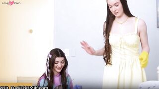 Two Slutty Teens Share A Huge Facial Load In This Threesome
