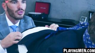 Blind Fold Blowjob & Anal Threesome with Huge Facial Finish For Hot Latina Babe!!