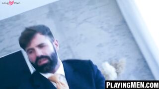 Blind Fold Blowjob & Anal Threesome with Huge Facial Finish For Hot Latina Babe!!