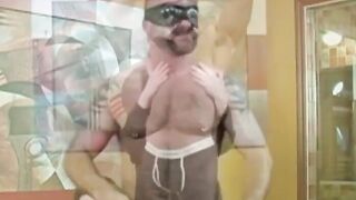 Masked Hairy Stud Gets Skilled Gay Blow Job From Muscular Buddy