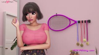 Double Dicked Transgender Babe Fucked Hard in POV until Squirting Orgasm