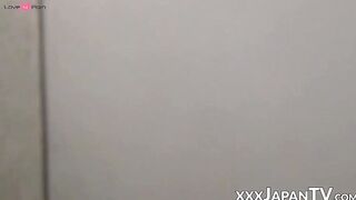 Asian Pornstar Fucks Camerman in Toilet Stall - Filthy Whore Gets Creampie