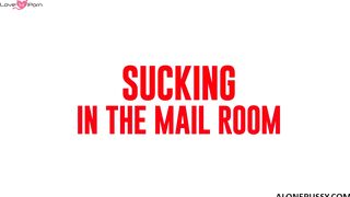 Hot MILF Sucks Mailman's Dick In The Post Office - POV Blowjob