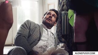 Scandalously Hot Blonde Babe Gets Fucked Hard By A Hunk In His Office