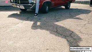 Justine Jakob's Classic Car Adventure - Roadtrip with Hot Blonde Babe