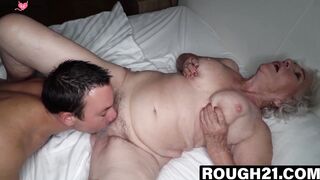 Grandma's Old Vagina Gets Filled With Young Stud - Grandpa Wants To Watch