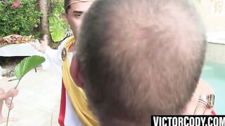 Twink Orgasm Party - Pool-Side Foursome