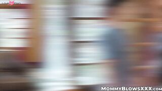 Step-Mother Gives StepSon A Wild Ride With Her Mouth And Throat