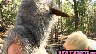 Wild-Passionate Threesome Barebacks Twinks' Friend In The Forest