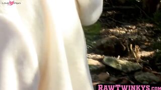 Wild-Passionate Threesome Barebacks Twinks' Friend In The Forest