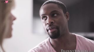 Anal Riding Cowgirl #2 - Anal Sex with Big Black Dick in Ass of Transgender Girl