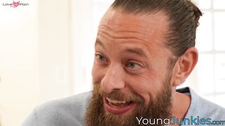 Busty Beauty Sheena Ryder's Panties Get Soaked With Beard-Dude Spunk