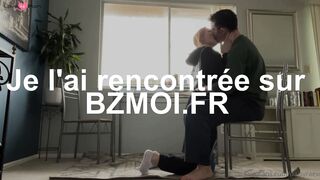 Hot MILF Gives Blowjob to Hunk in Black Lingerie - French Amateur