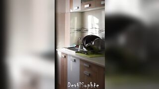 Big Tit 18 Spy into Kitcken by her stepdad