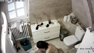 Into restroom