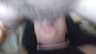 Grown man fucks stupid bitch into the mouth and butt