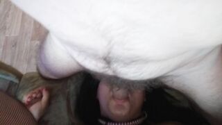Grown man fucks stupid bitch into the mouth and butt