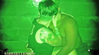 Cuckold films me gangbanging inside the dark room with a