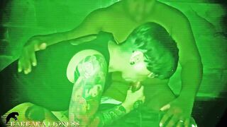 Cuckold films me gangbanging inside the dark room with a