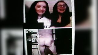 2 beautiful long black haired sluts love my strip show