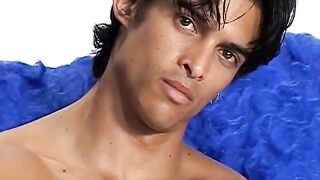Latin Hunk Flexes Muscles & Jerks Off For The Camera