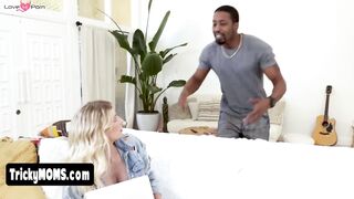 Blondie's First Interracial Experience - Big Black Dick Blowjob & Hardcore Sex