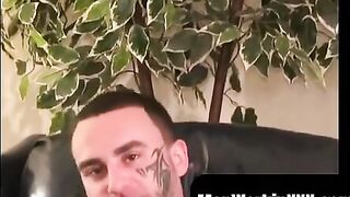 Tatted-Up Hunk Jerking Off His Piercing Dick For The Cameras