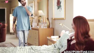 Step-Mother's Hot Panties Get Wet While She Rides Her StepSon In Bed