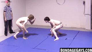 Twink Wrestling - Erotic Wrestlers With Exposed Hard-Ons
