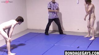 Twink Wrestling - Erotic Wrestlers With Exposed Hard-Ons