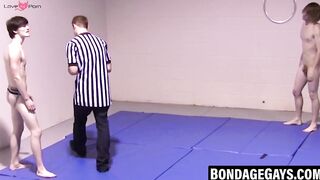 Twink Wrestling - Erotic Wrestlers With Exposed Hard-Ons