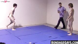 Twink Wrestling - Erotic Wrestlers With Exposed Hard-Ons