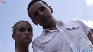 Blondes Get Squeezed - Hot Blonde Babe Teases Her Man With A Sex Toy