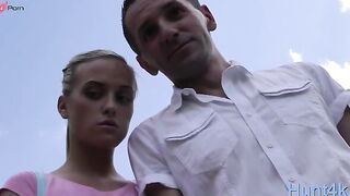 Blondes Get Squeezed - Hot Blonde Babe Teases Her Man With A Sex Toy