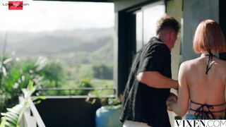 Redhead Bombshell Dolly Dymson Fucked Hard By Handsome Stud In Bed