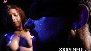 Erotic Bondage Blindfold Session with Black Bombshell Tahlia lane