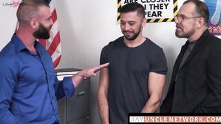 Throated's Bare-Backed Twink Triple Penetration Frenzy