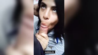 Latin Sex Bomb Girlfriend Sucks Dick Outside in Public - Exotic4K