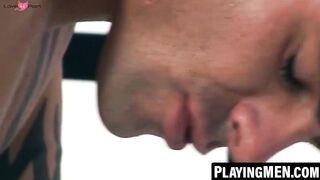 Ink-Splattered Ass Fucked Hard by Isaac Jones with Huge Load of cum