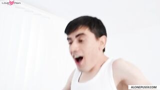 Hot MILF Teaches Young Guy How to Please His Girlfriend in Bed